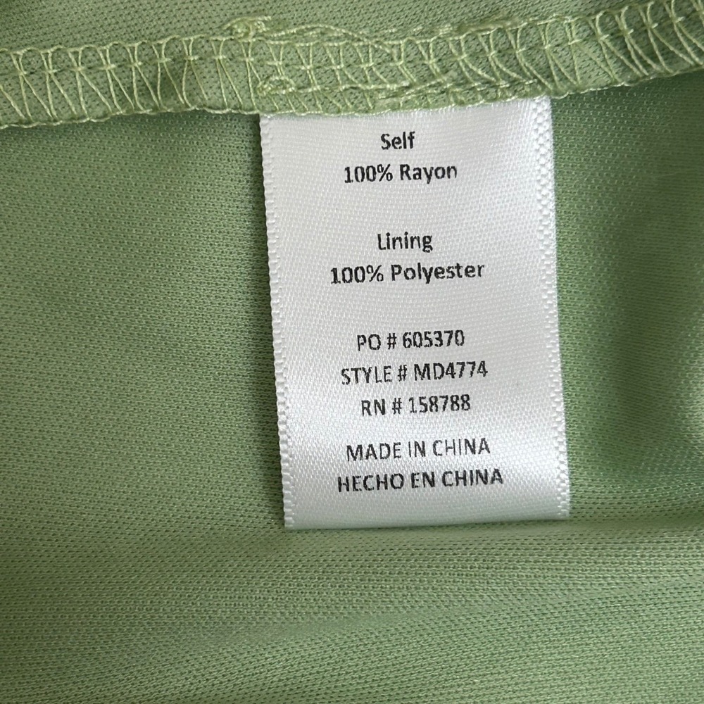 MABLE Maxi Dress Sz S Green Eyelet Boho Tie Shoulder Cottagecore Resort Festival - Picture 5 of 6